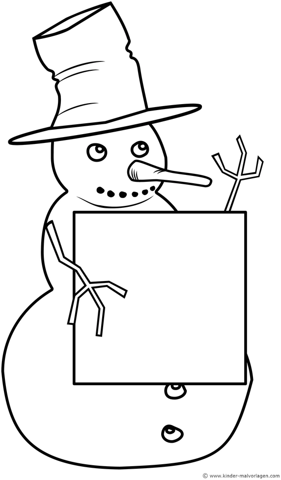 schneemann-mit-schild-ausmalvorlage