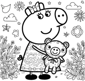 schweinchen-stofftier-blumen-ausmalbild