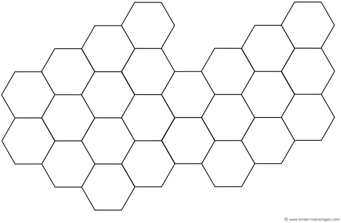 sechseckige-waben-muster-malvorlage