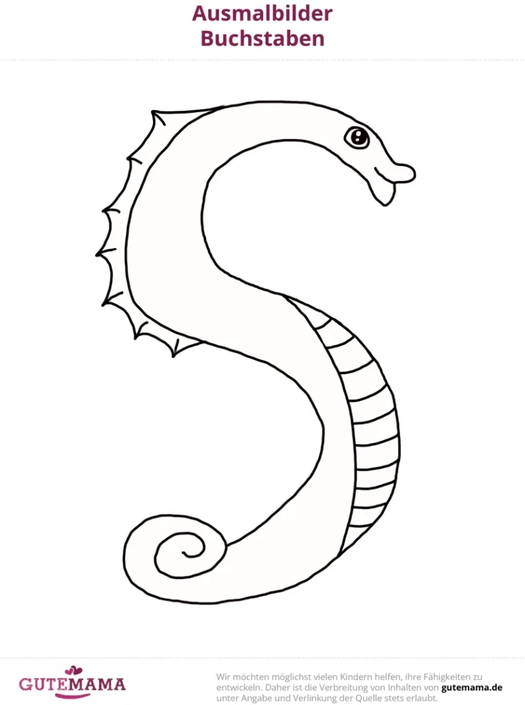 seepferdchen-buchstabe-s-ausmalvorlage