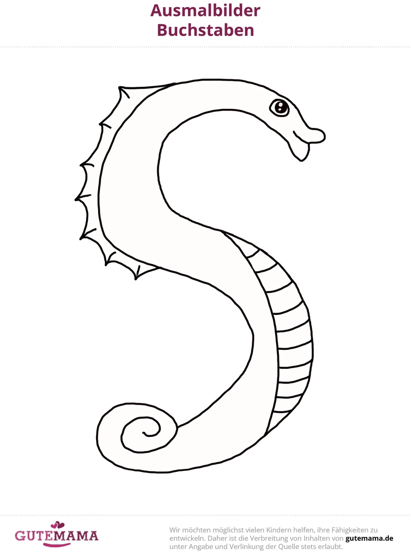 seepferdchen-buchstabe-s-ausmalvorlage