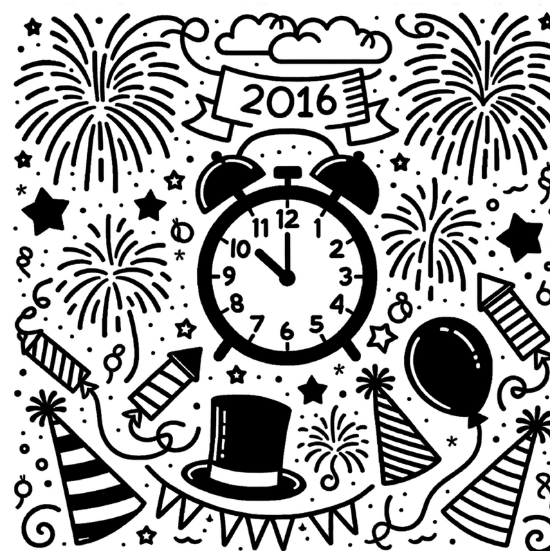 silvester-motiv-mit-uhr-und-feuerwerk