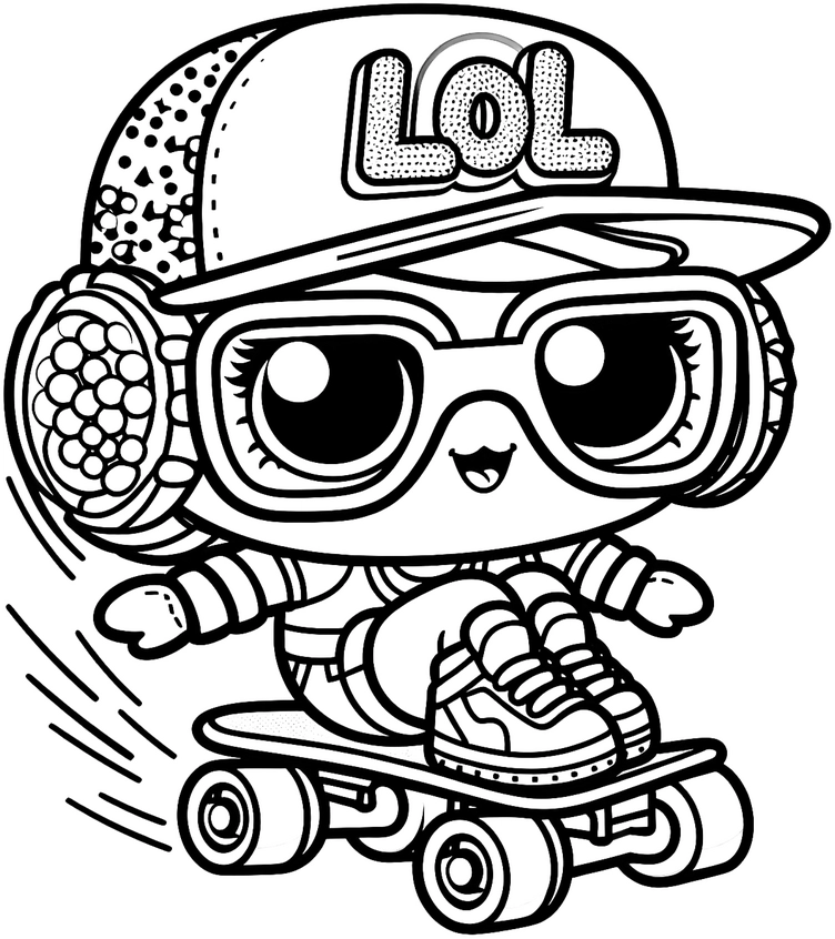 skateboard-figur-lol-kappe-ausmalbild