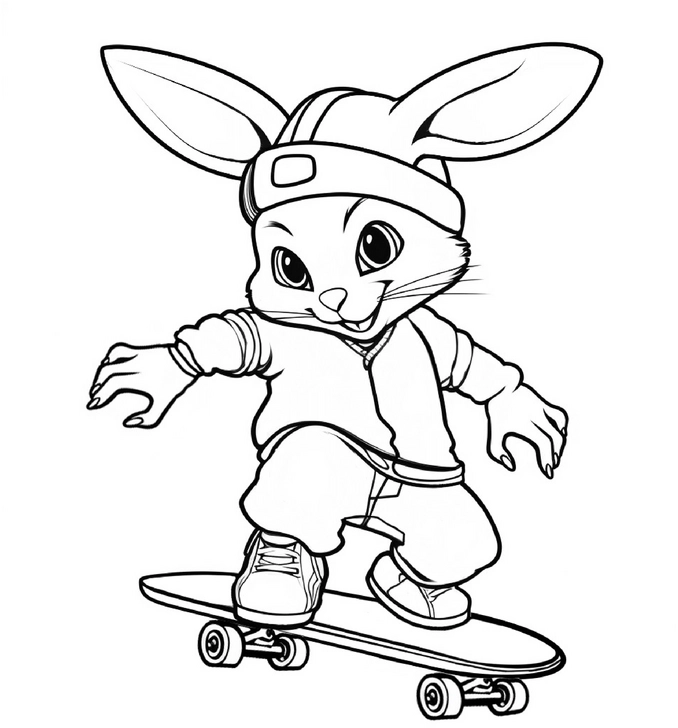 skateboard-hase-malvorlage