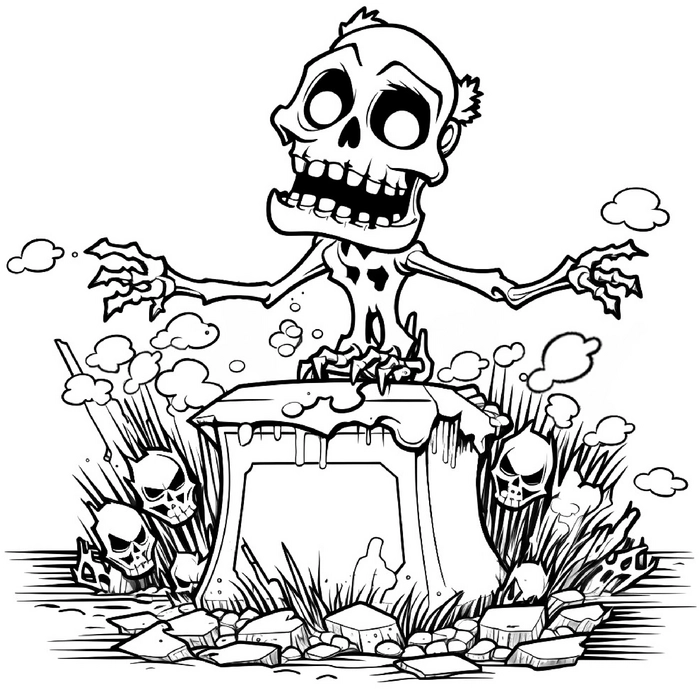 skelett-mit-schaedeln-fuer-halloween