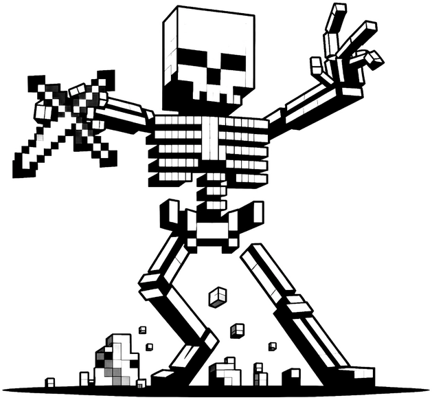 skelettkrieger-pixel-art-ausmalvorlage