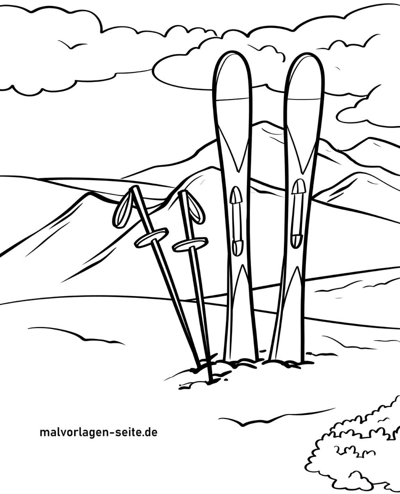 skier-und-skistoepfe-in-winterlandschaft