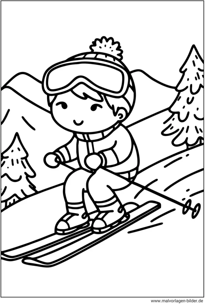 skifahrer-im-schnee-ausmalvorlage