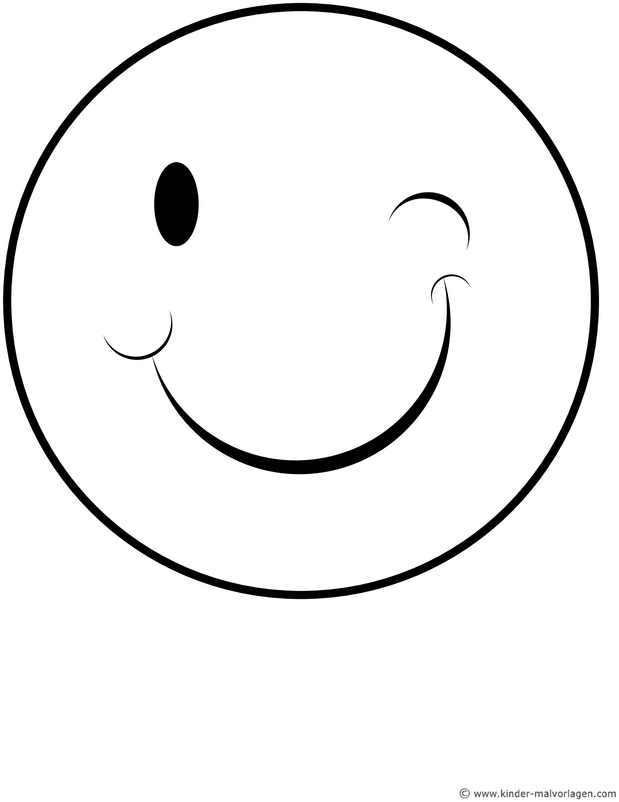 smiley-mit-augenwinkern-ausmalvorlage