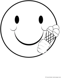 smiley-mit-eis-ausmalvorlage