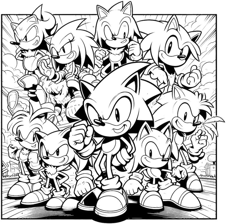 sonic-und-freunde-ausmalvorlage