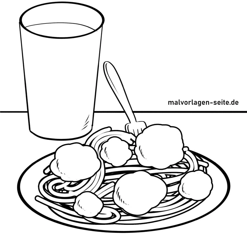 spaghetti-mit-fleischbaellchen-und-getraenk