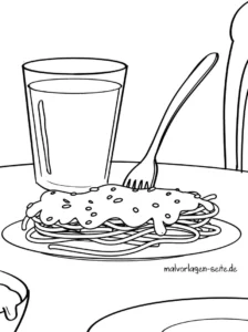spaghetti-und-getraenk-ausmalvorlage