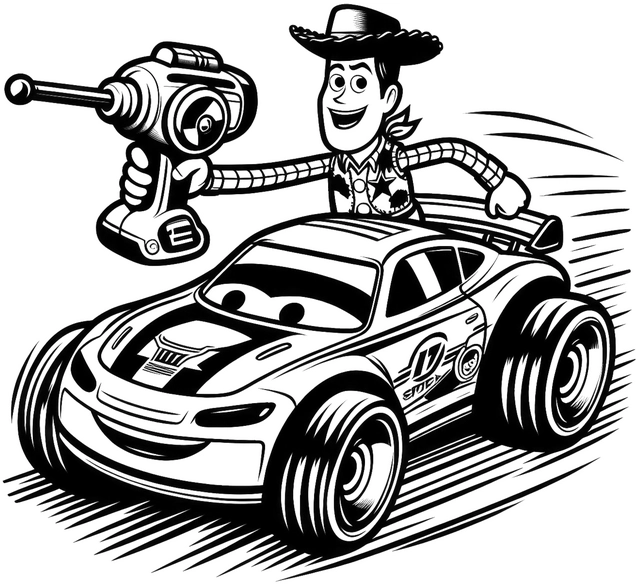spielzeugauto-und-cowboy-malen-vorlage
