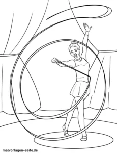 sportlerin-mit-band-im-zirkus-ausmalvorlage
