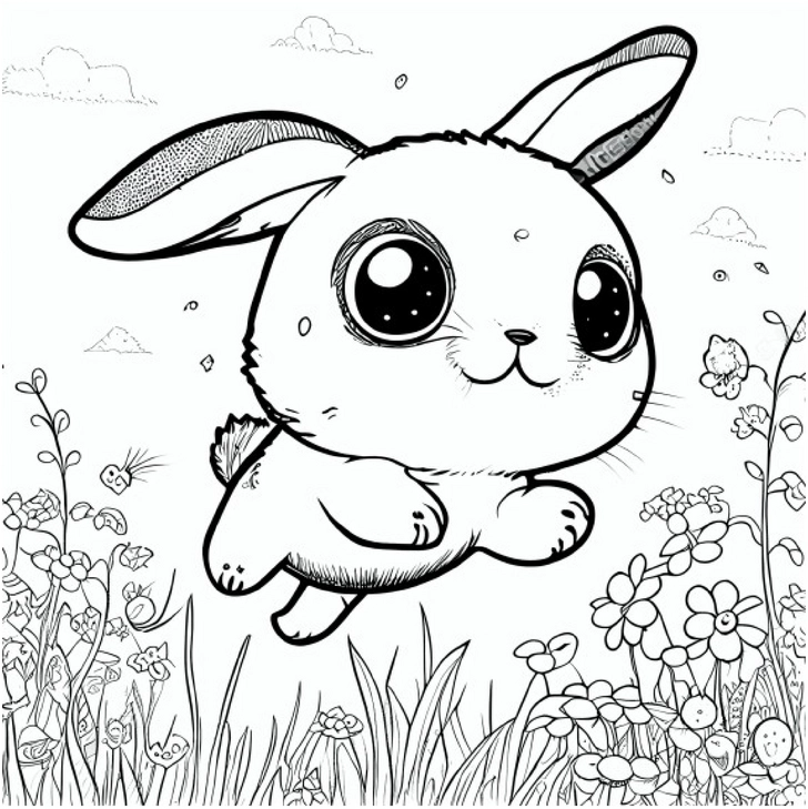 springender-hase-auf-bluemenwiese