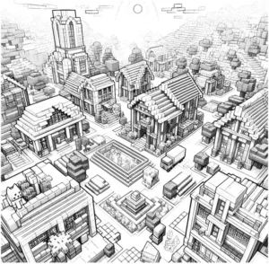 stadtlandschaft-im-minecraft-stil-ausmalvorlage