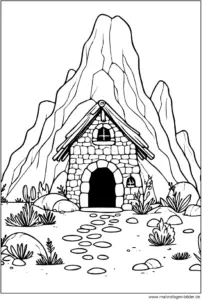 steinhaus-in-den-bergen-ausmalvorlage