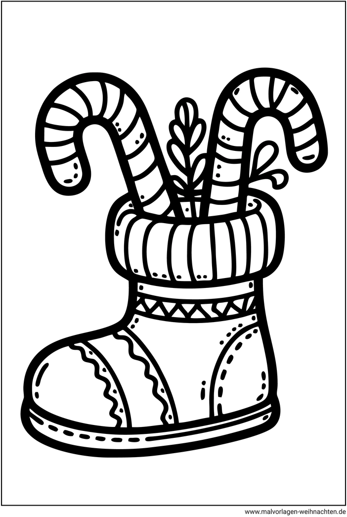 stiefel-mit-zuckerstangen-und-pflanzen
