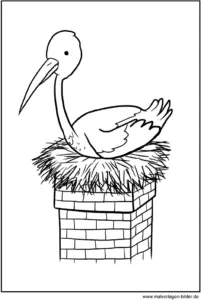 storch-im-nest-ausmalvorlage