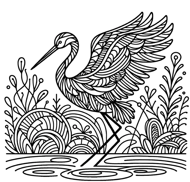 storch-im-wasser-ausmalvorlage