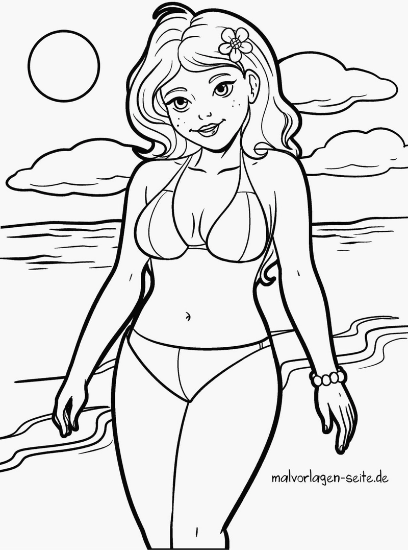 strandfigur-im-bikini-am-meer-ausmalvorlage