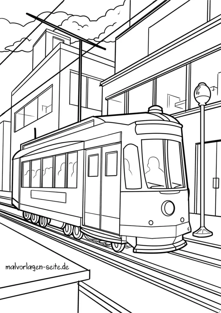strassenbahn-in-der-stadt-ausmalvorlage