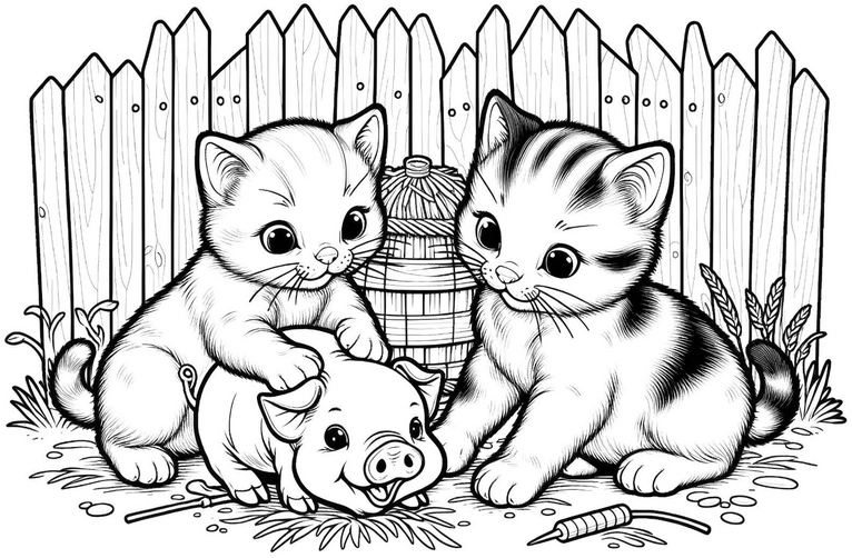 suess-kaetzchen-und-schweinchen-ausmalbild