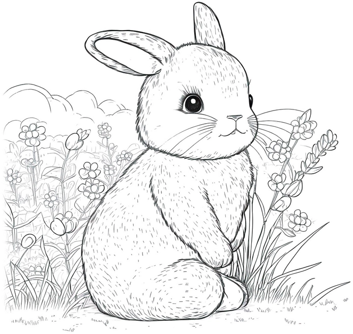 suesse-hasen-in-bluender-wiese