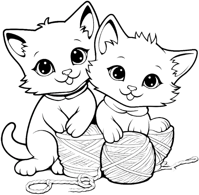 suesse-kaetzchen-wollknaeuel-ausmalvorlage