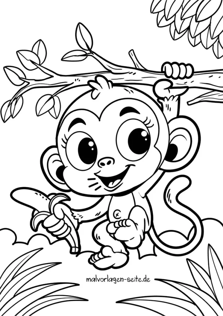 suesser-affe-mit-banane-und-ast