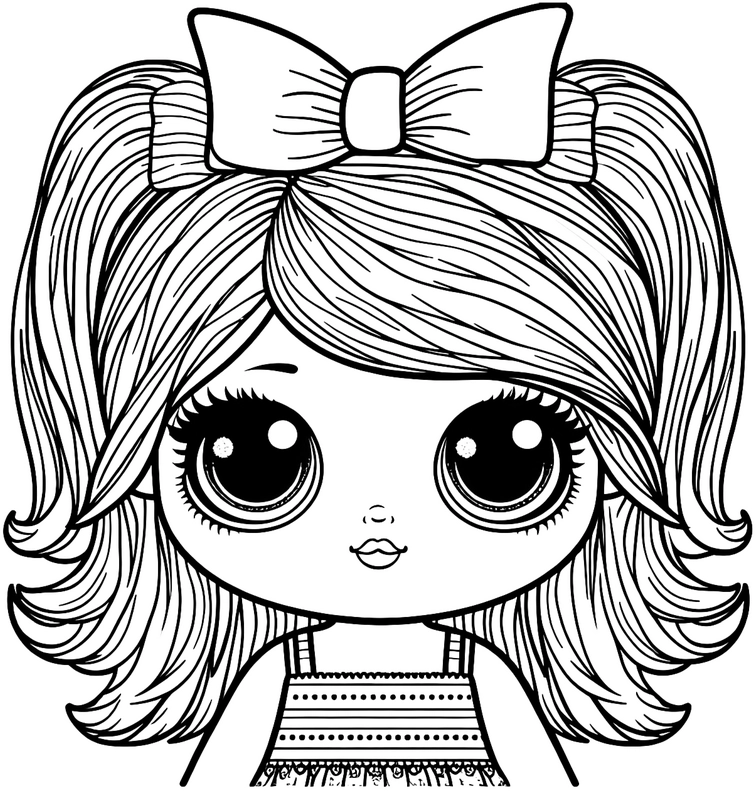 suesses-maedchen-mit-schleife-ausmalvorlage