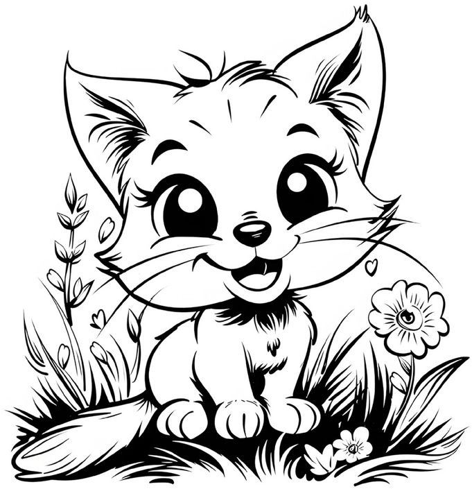 suesseste-katze-in-blumenwiese