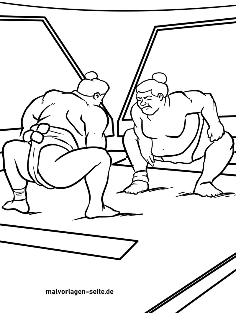 sumo-ringer-sport-malen-vorlage