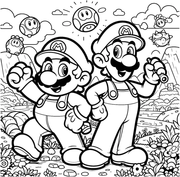 super-mario-malvorlage-mit-mario-und-luigi-ausmalbild