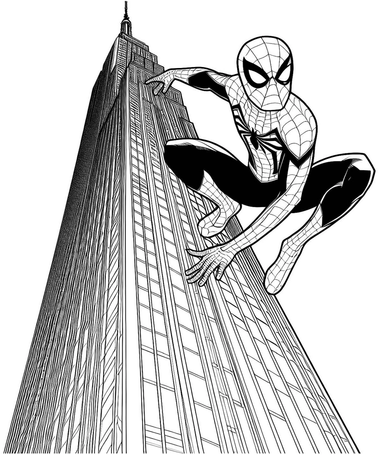 superheld-auf-gebaeude-ausmalvorlage