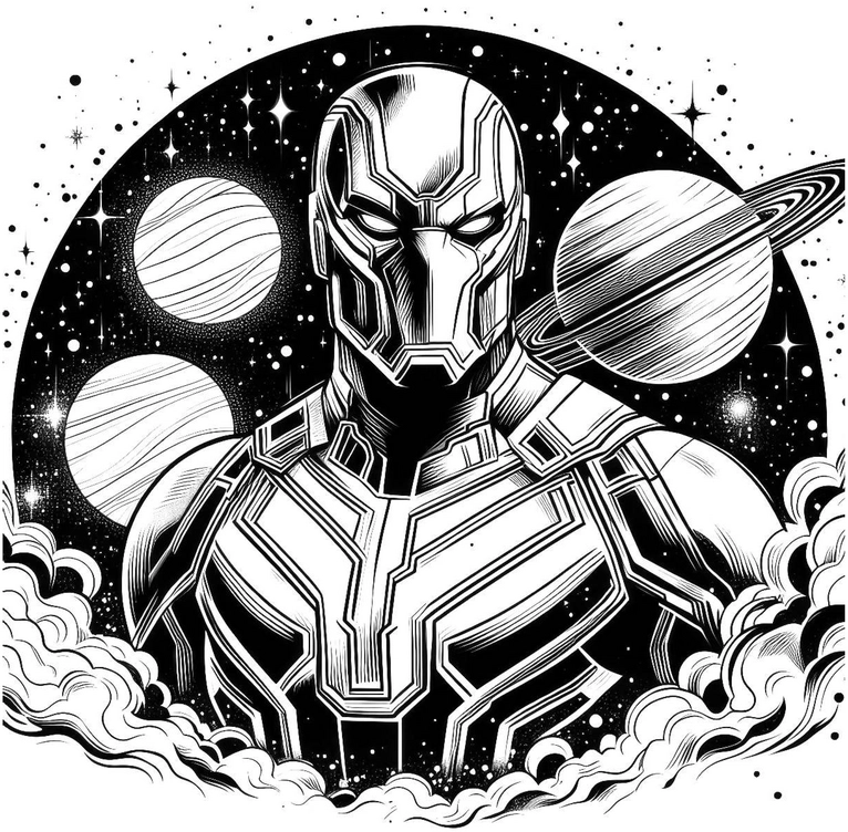 superheld-im-weltall-ausmalvorlage