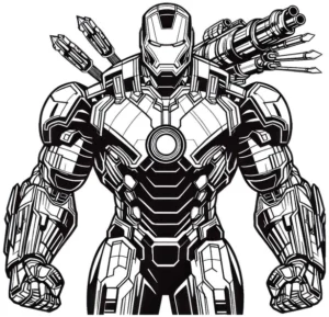 superheld-mit-futuristischer-ruestung-malvorlage