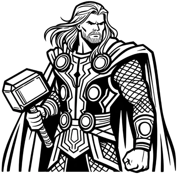 superheld-mit-hammer-ausmalvorlage