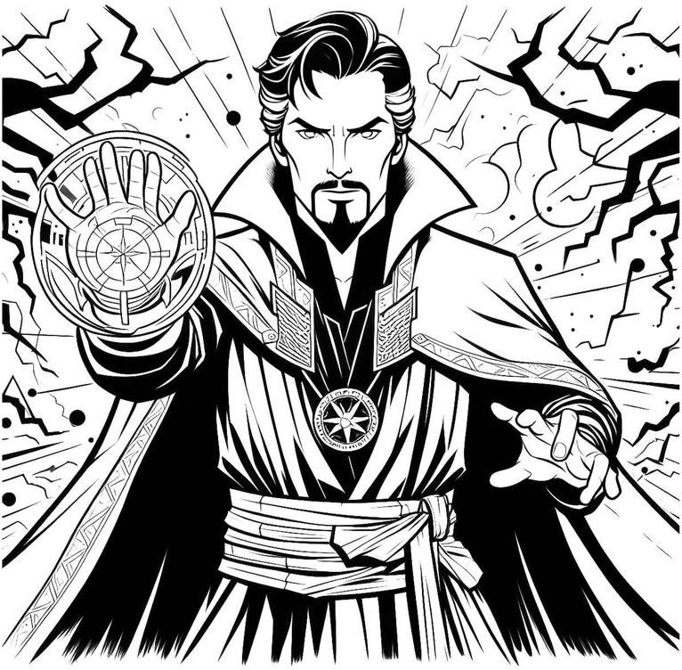 superheld-mit-magischen-kraeften-malvorlage