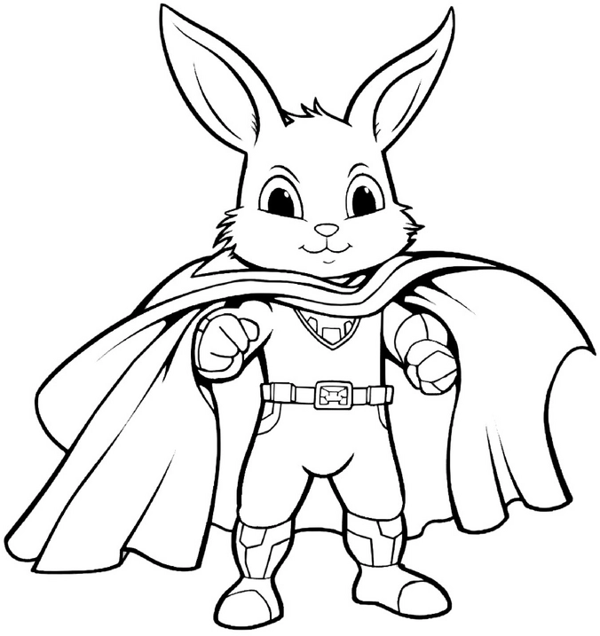 superhelden-hase-ausmalbild