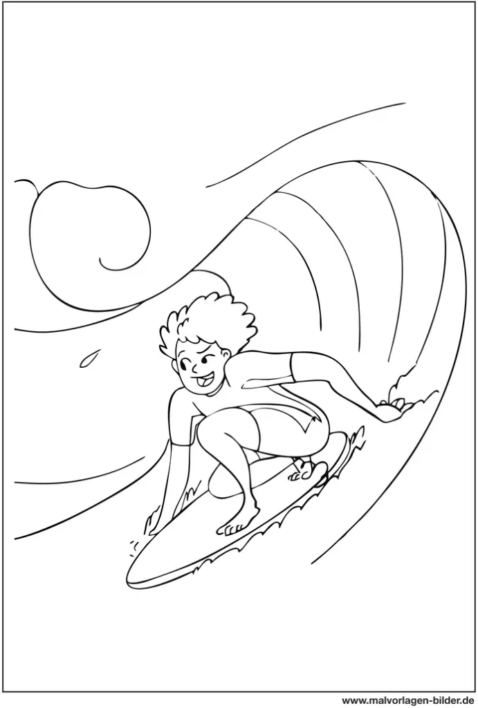 surfen-junge-auf-welle-malen