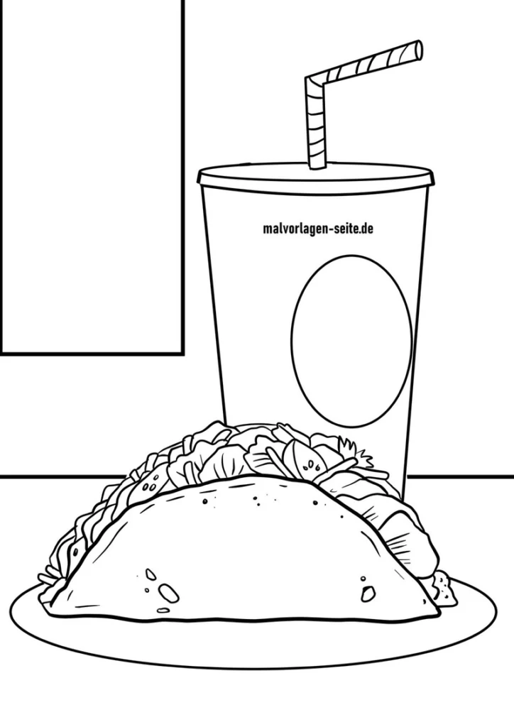 taco-mit-getraenk-ausmalvorlage