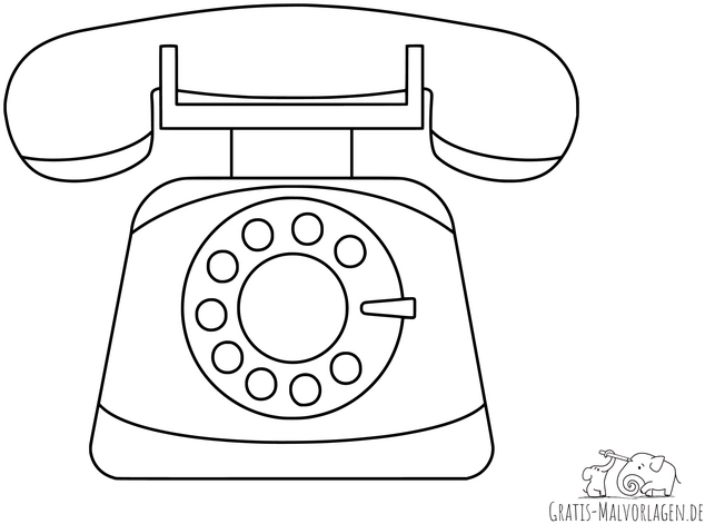 telefon-mit-waehlscheibe-ausmalvorlage