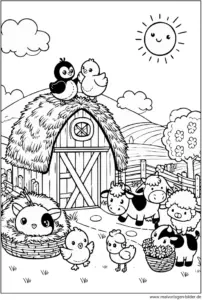 tiere-auf-dem-bauernhof-ausmalvorlage