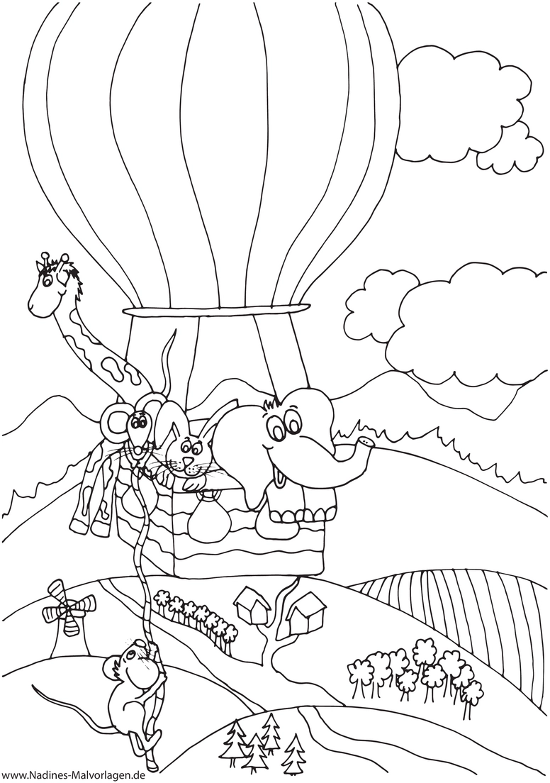 tiere-im-heissluftballon-ausmalen