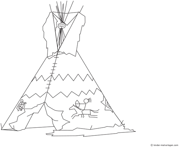 tipi-indianerzelt-malvorlage