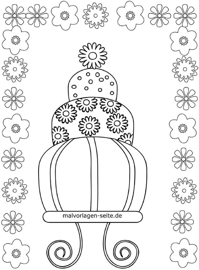 torte-mit-blumen-und-mustern