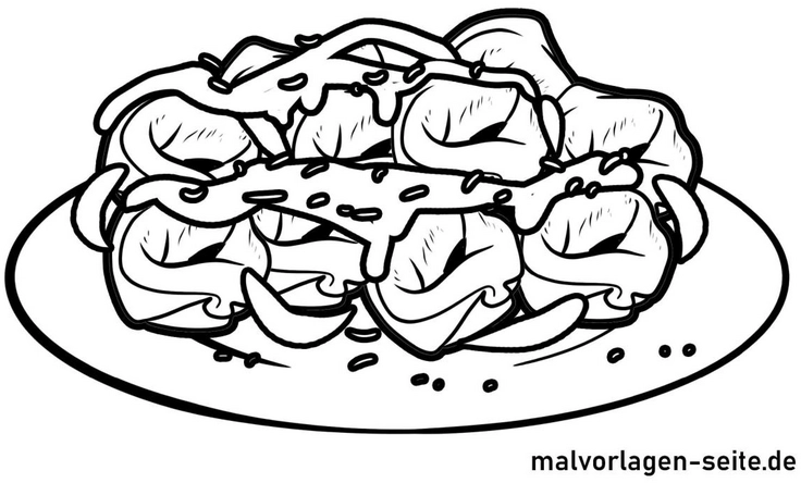 tortellini-auf-einem-teller-ausmalvorlage