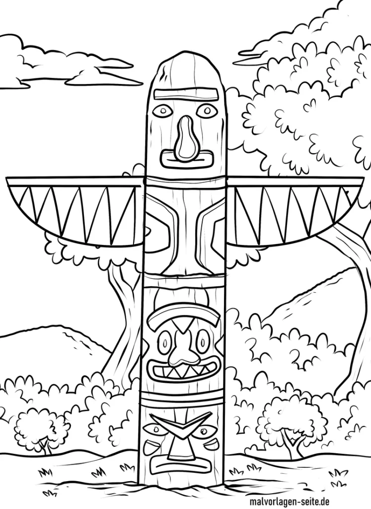 totempfahl-in-natur-ausmalvorlage